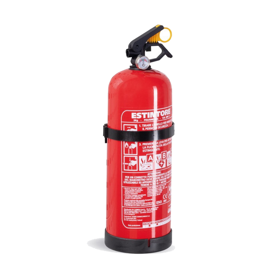 FBLIT023000, Feuerlöscherhalter mit 2 kg Feuerlöscher 