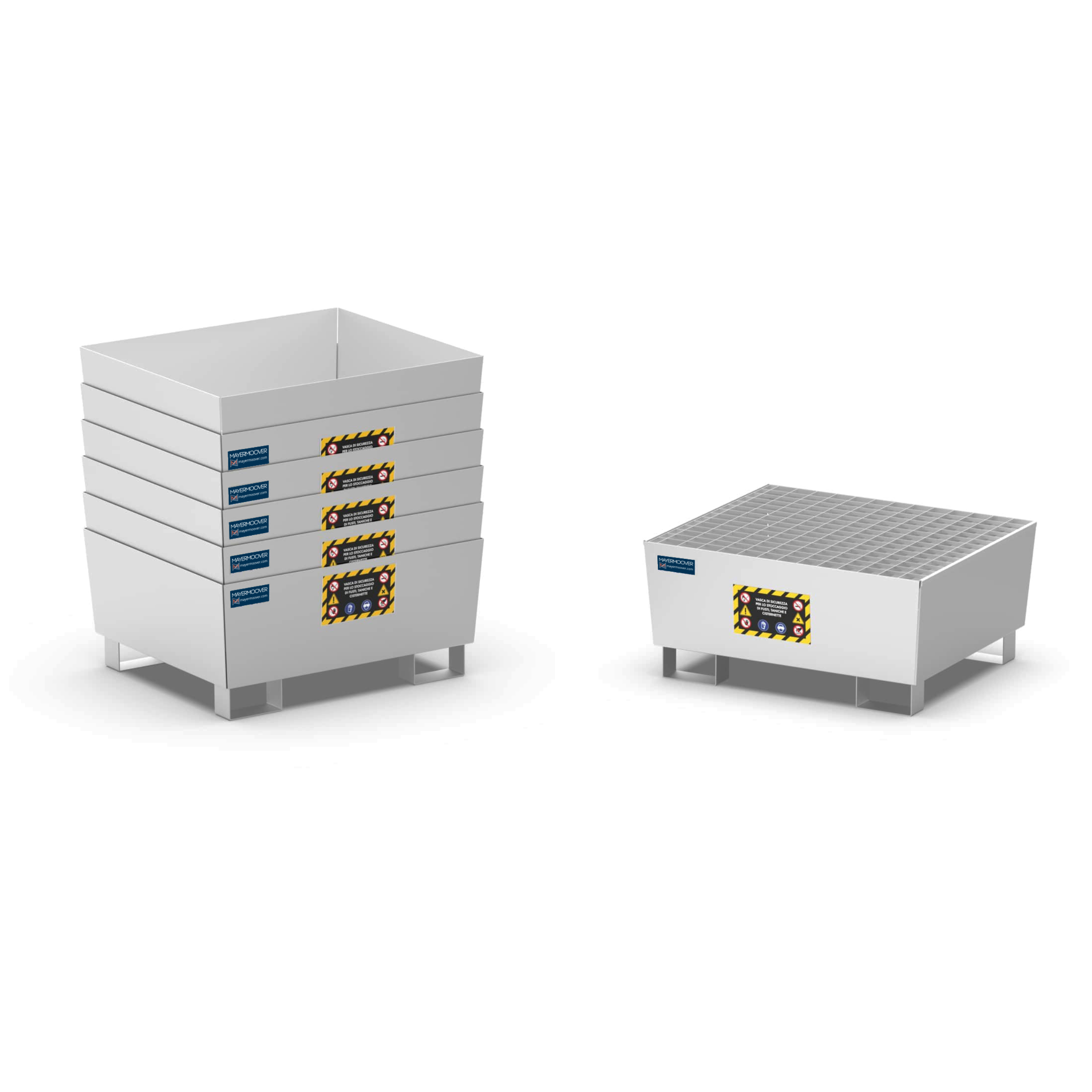 Bac de rétention conique pour fût de 1 200 litres - Galvanisé