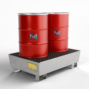 Konischer Auffangbehälter für 2 x 200 LT Fässer - Verzinkt