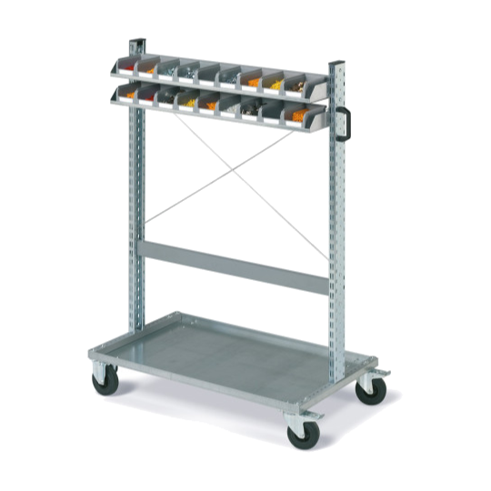 Carrello FOX con contenitori COMPAT mis. 1 grigi