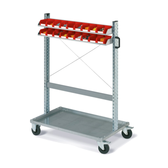 Carrello FOX con contenitori COMPAT mis. 1 Rossi