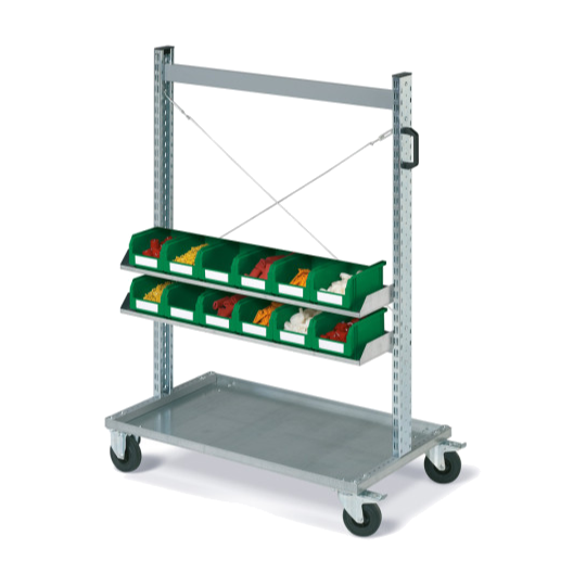 FOX trolley with COMPAT containers size. 2 greens 