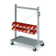 Carrello FOX con contenitori COMPAT mis. 2 rossi
