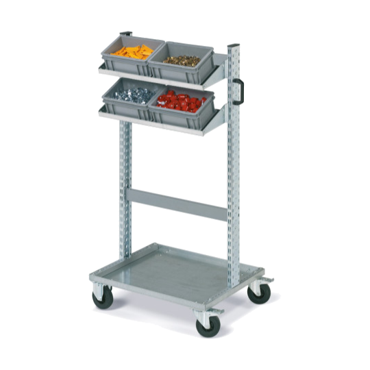 FOX trolley with ATHENA containers dim. 300x200x170 grey 