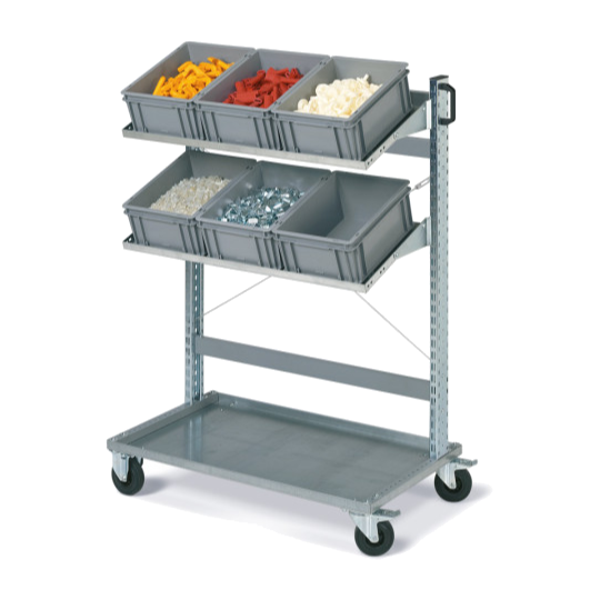 FOX trolley with ATHENA containers dim. 400x300x170 grey 