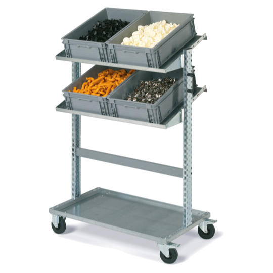 FOX trolley with ATHENA containers dim. 600x400x220 grey 