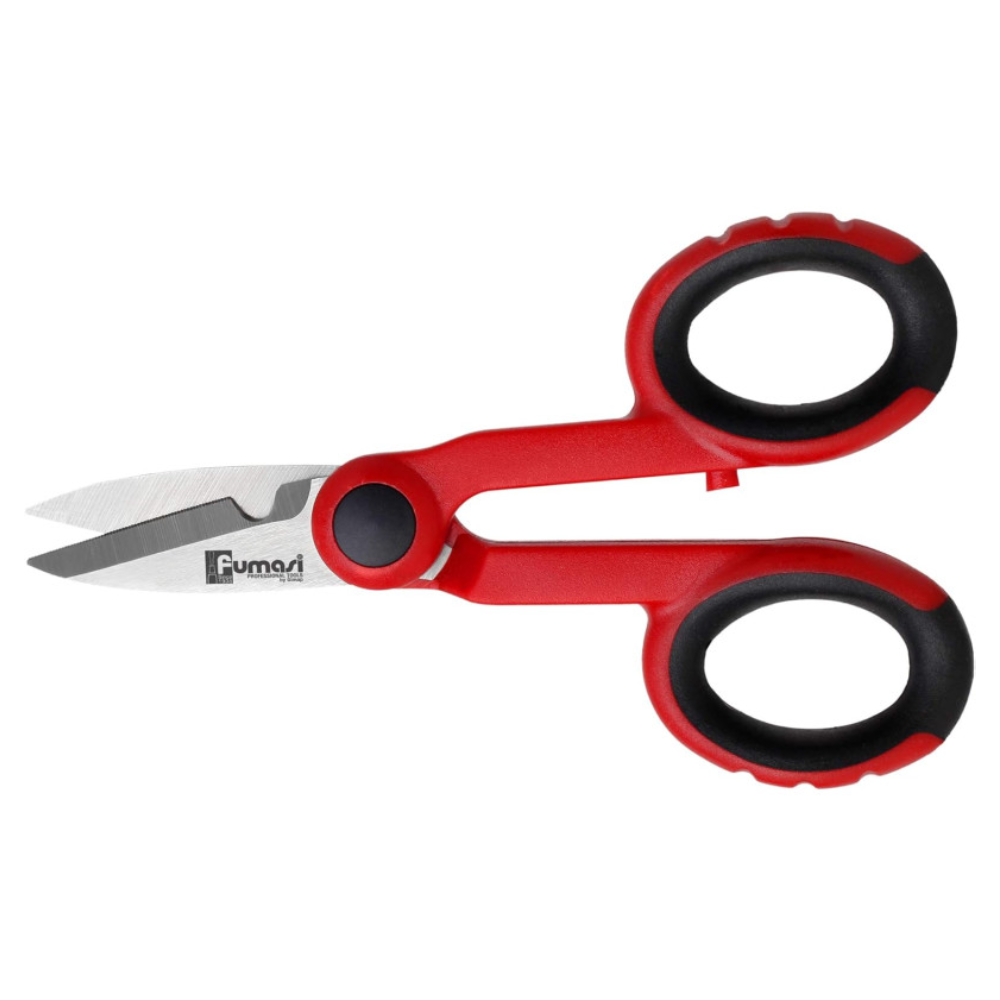 Forbici per elettricisti con manici antiscivolo e tagliacavo