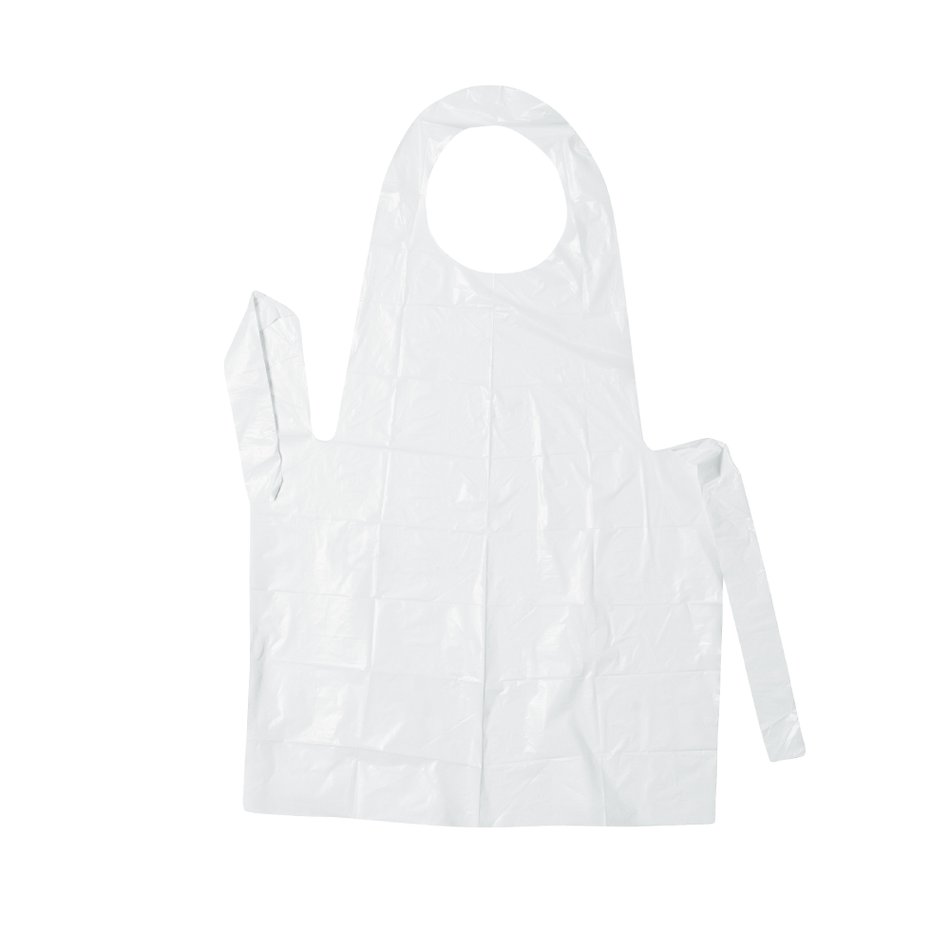 Disposable polyethylene apron