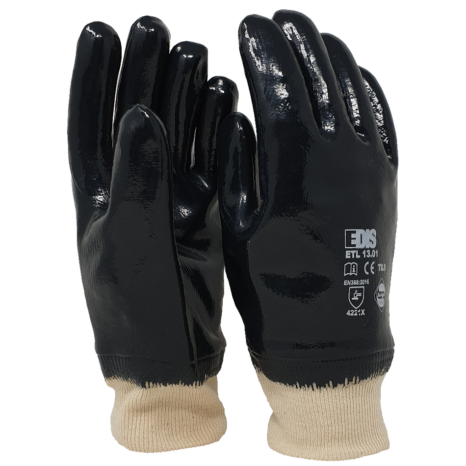 EDIS Heavy Duty Nitrile NBR Interlock Cotton Glove - ETL13.01/C 