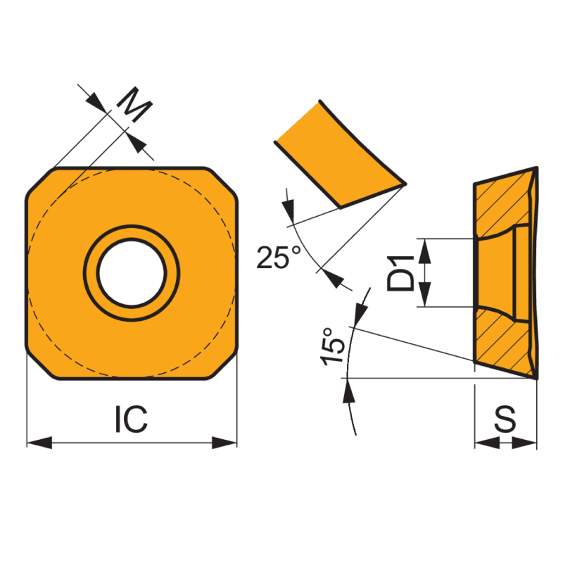 Inserto per fresatura SDMT 13T3AFSN-R:M8310