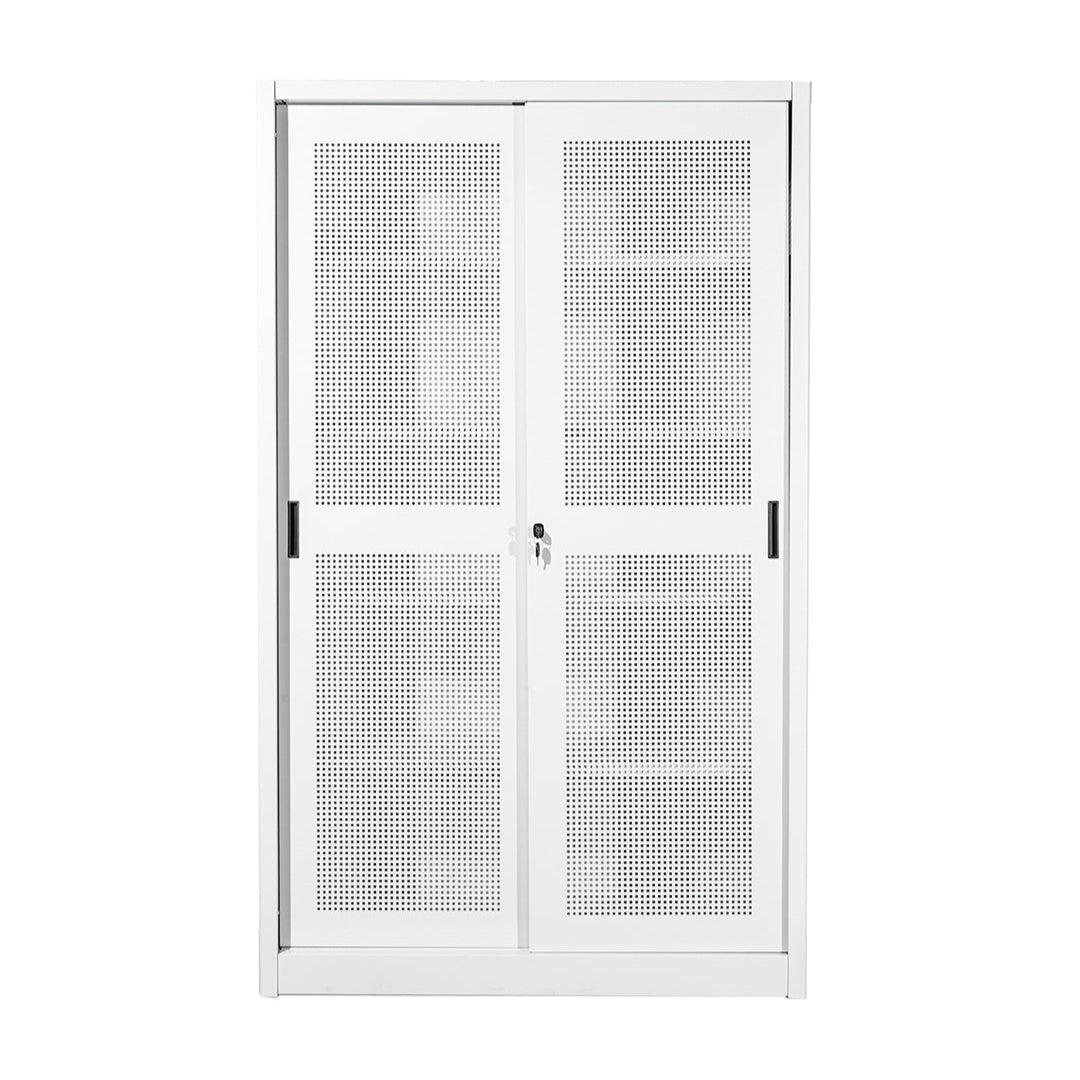 Armadio con porte a reti metalliche - 4/8 ripiani spostabili - bordi arrotondati - ante microforate