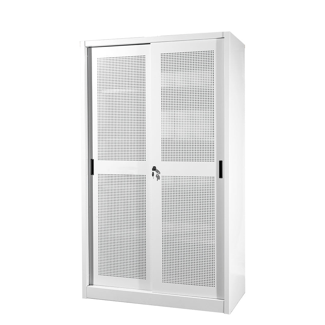 Armadio con porte a reti metalliche - 4/8 ripiani spostabili - bordi arrotondati - ante microforate