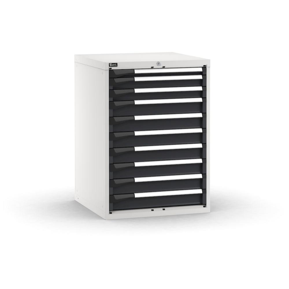 M33A100C010DF04, Cassettiera porta attrezzi con 10 cassetti, L714 x P726 x H1000 mm
