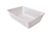 Cestino universale traforato in plastica bianca alimentare 47x32x14 cm