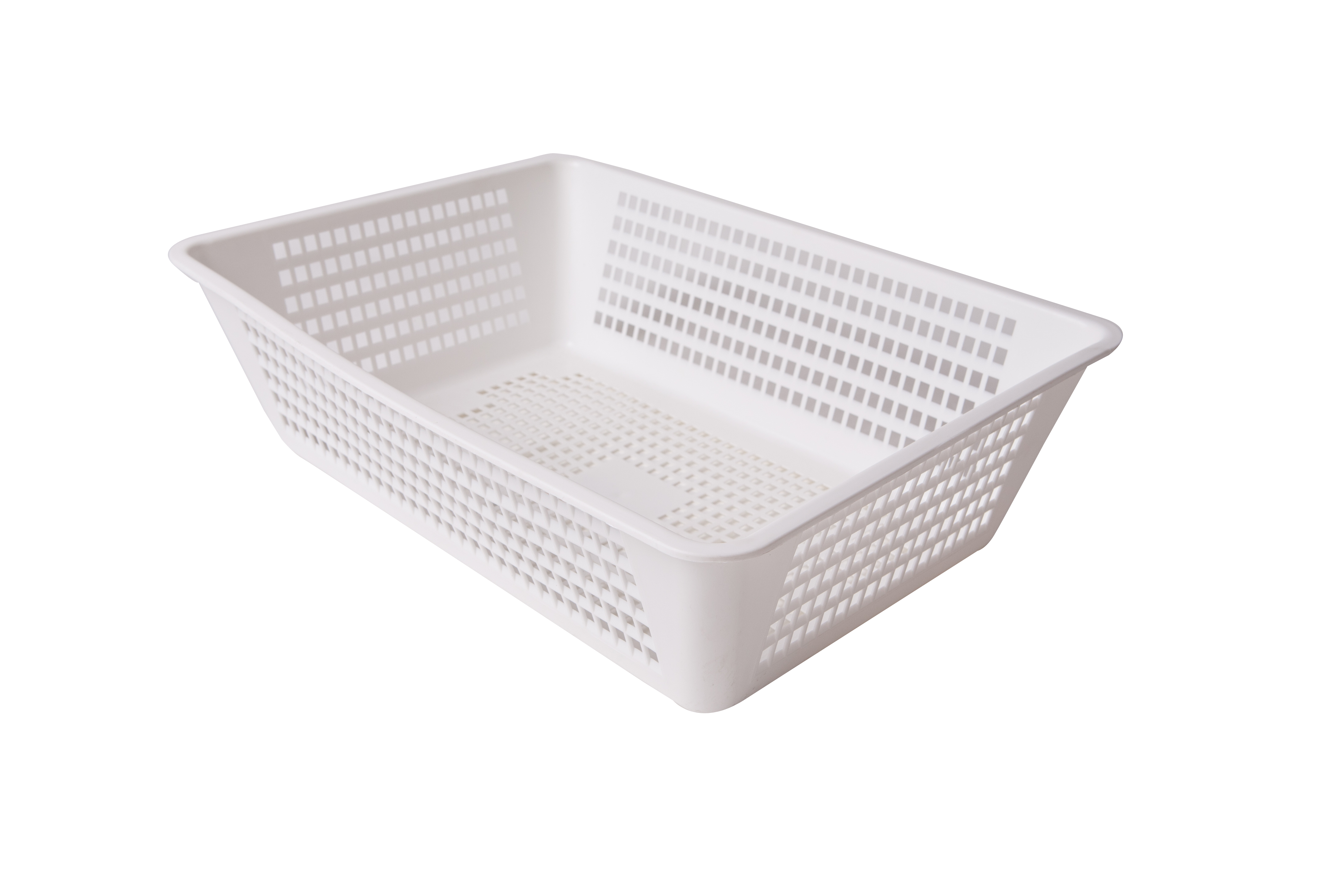 Cestino universale traforato in plastica bianca alimentare 47x32x14 cm
