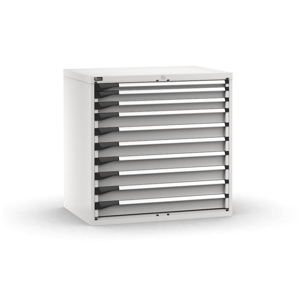 M53A100C010DF04, Cassettiera porta attrezzi con 10 cassetti, L1020 x P726 x H1000 mm