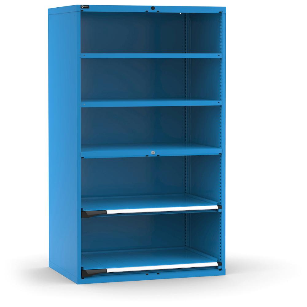 M53A200C010SV04, Armadio con 2 piani forati e 2 piani estraibili, L1020 x P726 x H2000 mm