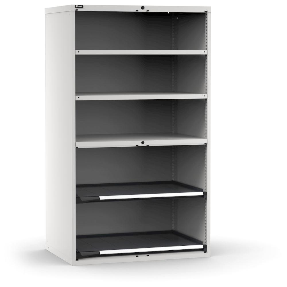 M53A200C010SV04, Armadio con 2 piani forati e 2 piani estraibili, L1020 x P726 x H2000 mm