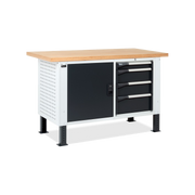 MASTERBR1502, Banco da lavoro con 1 armadio a cassetti con 4 cassetti e 1 armadio con porta