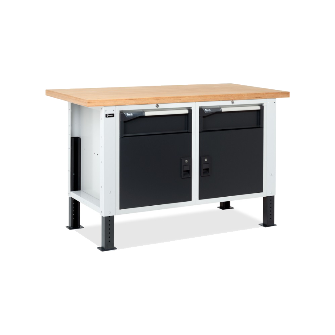 MASTERBR1504, Banco da lavoro con 2 armadi con 1 cassetto e porta