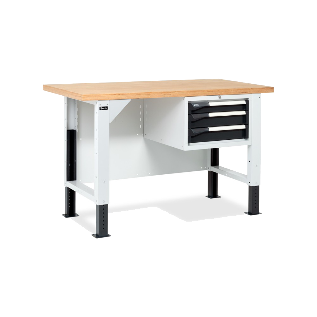 MASTERBR1505, Banco da lavoro con 1 armadio a cassetti con 3 cassetti