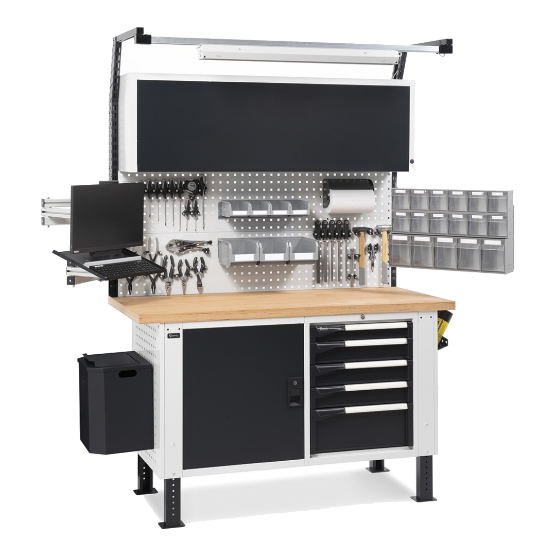 MASTERBR1509, Banco da lavoro con pannello portautensili