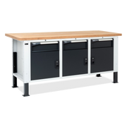 MASTERBR2004, Banco da lavoro con con 3 armadi con 1 cassetto e porta