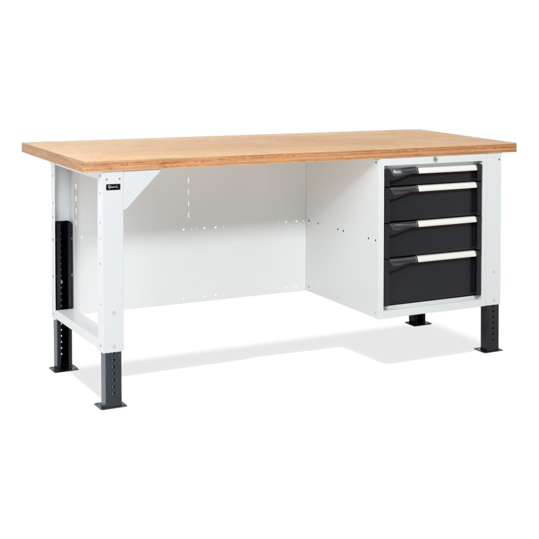 MASTERBR2006, Banco da lavoro con 1 armadio a cassetti con 4 cassetti