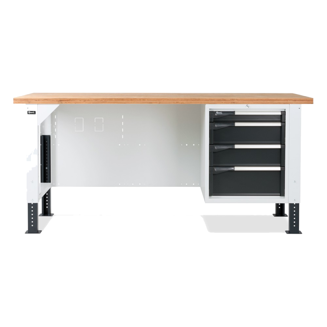 MASTERBR2006, Banco da lavoro con 1 armadio a cassetti con 4 cassetti