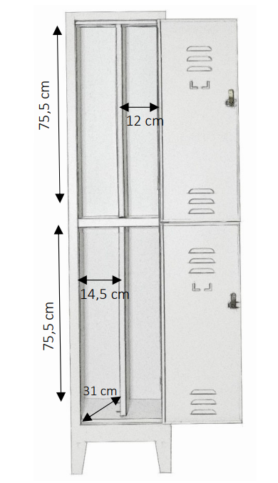 2-seater multiple wardrobe with partition 