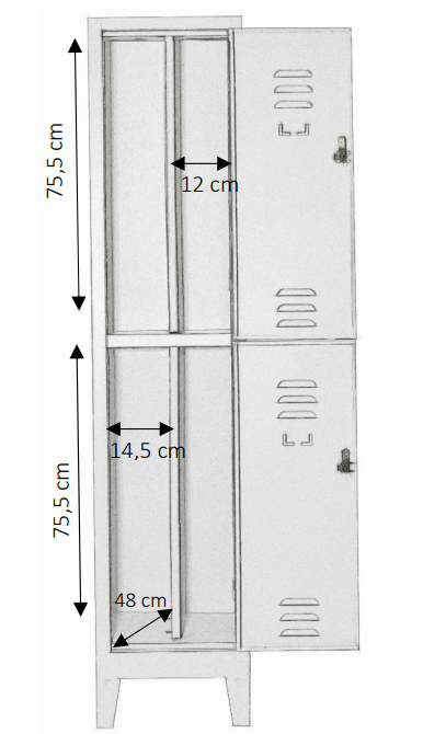 Armadio multiplo a 2 posti con tramezza