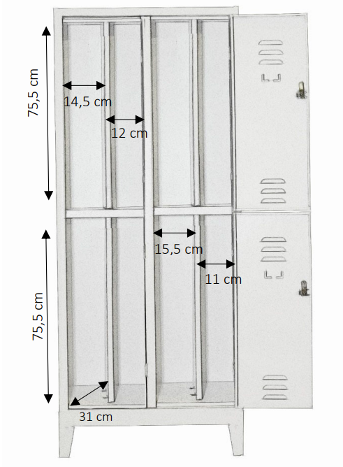 4-seater multiple wardrobe with partition 