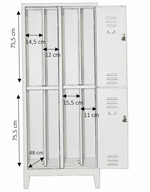 Armadio multiplo a 4 posti con tramezza