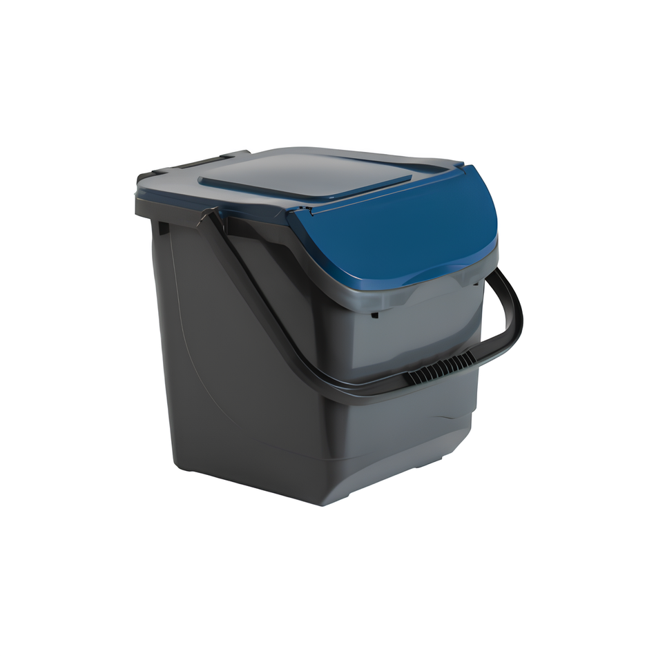 Square bin for separate waste collection with wheels, 120 liter capacity 