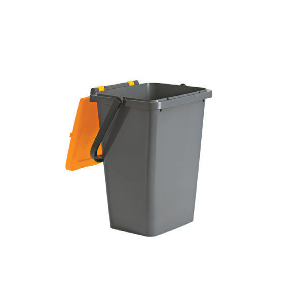 Square bin for separate waste collection with wheels, 120 liter capacity 