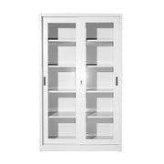 Armadio con porte a vetri temperati - 4/8 ripiani spostabili - bordi arrotondati