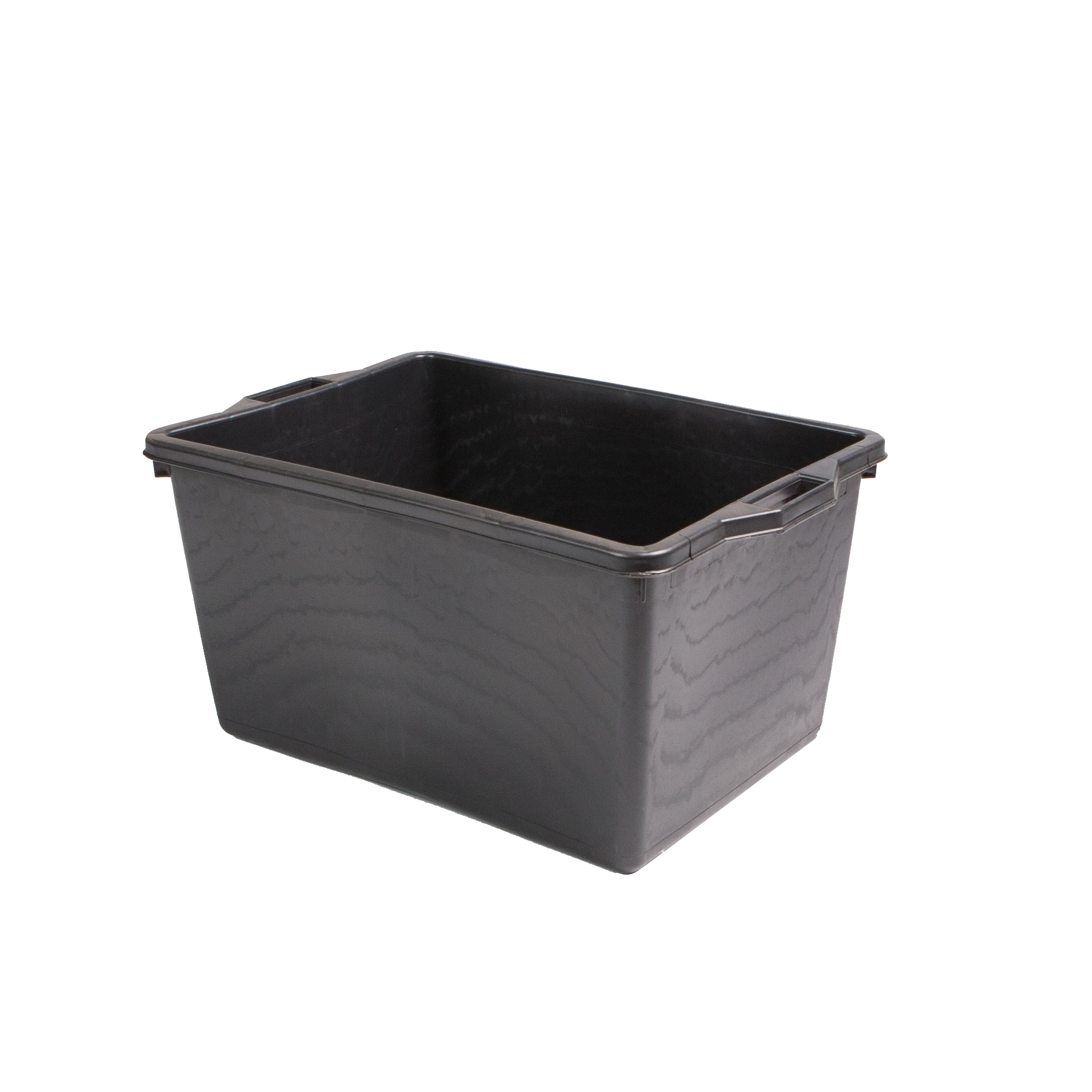 Corba rettangolare in plastica con maniglie esterne 65x54x35 cm Nero