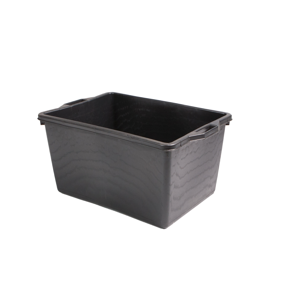 Corba rettangolare in plastica con maniglie esterne 65x54x35 cm Nero