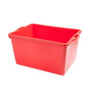 Corba rettangolare in plastica con maniglie esterne 65x54x35 cm Rosso

