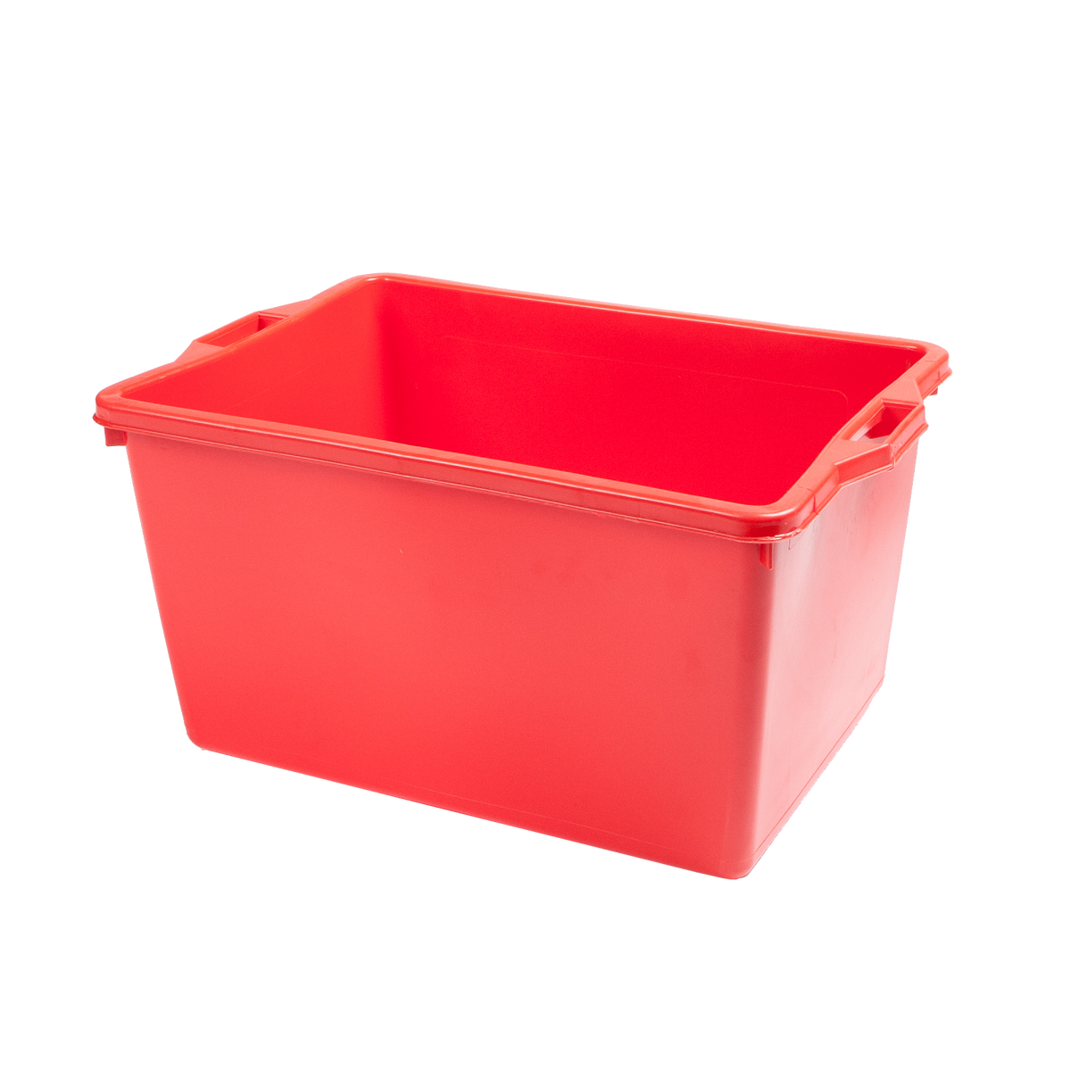 Corba rettangolare in plastica con maniglie esterne 65x54x35 cm Rosso
