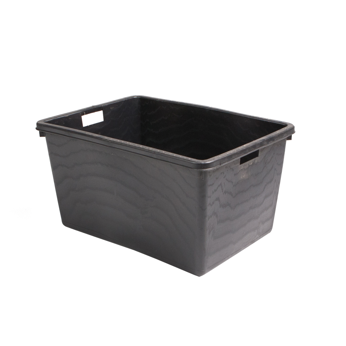 Corba rettangolare in plastica con maniglie in ferro 60x45x35 cm Nero