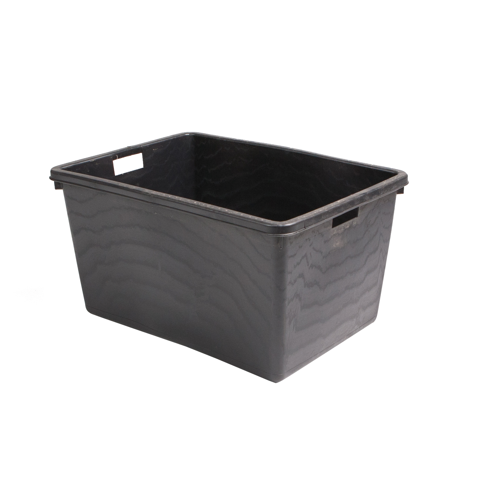 Corba rettangolare in plastica con maniglie in ferro 60x45x35 cm Nero