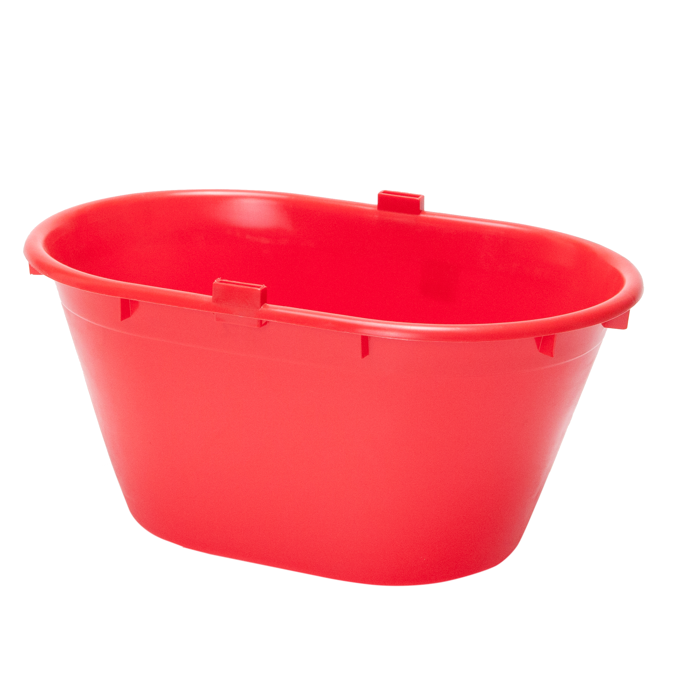 Cesta ovale pesante in plastica con manico 20 litri 50x20x24 cm rossa