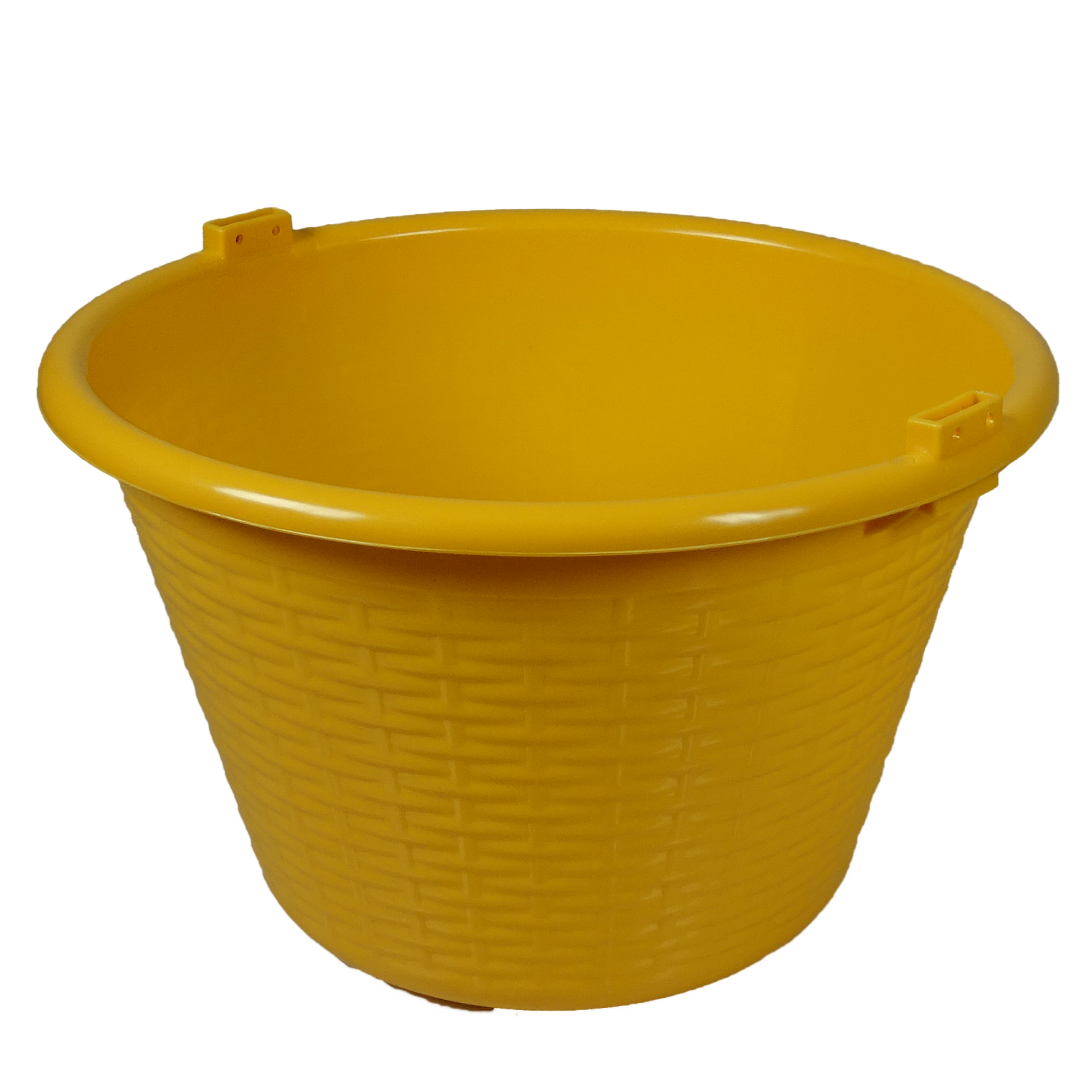 Cesta tonda pesante in plastica 15 litri con manici 38x24 cm gialla