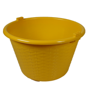 Cesta tonda pesante in plastica 15 litri con manici 38x24 cm gialla