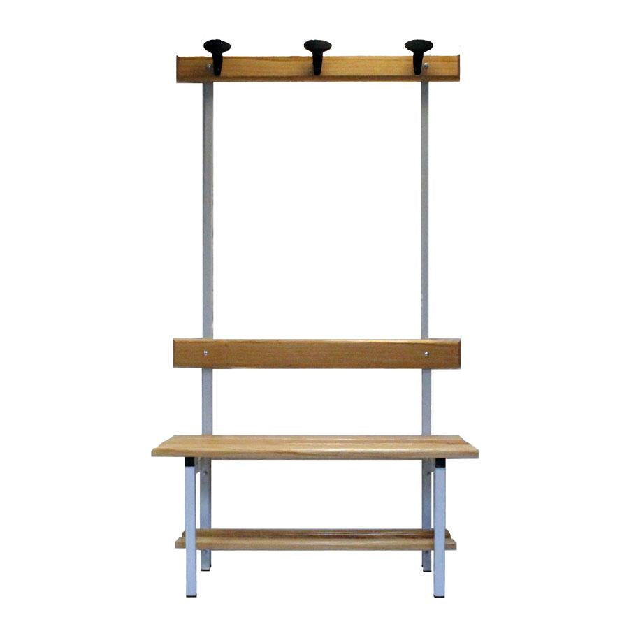 Locker room bench with backrest - 100 cm