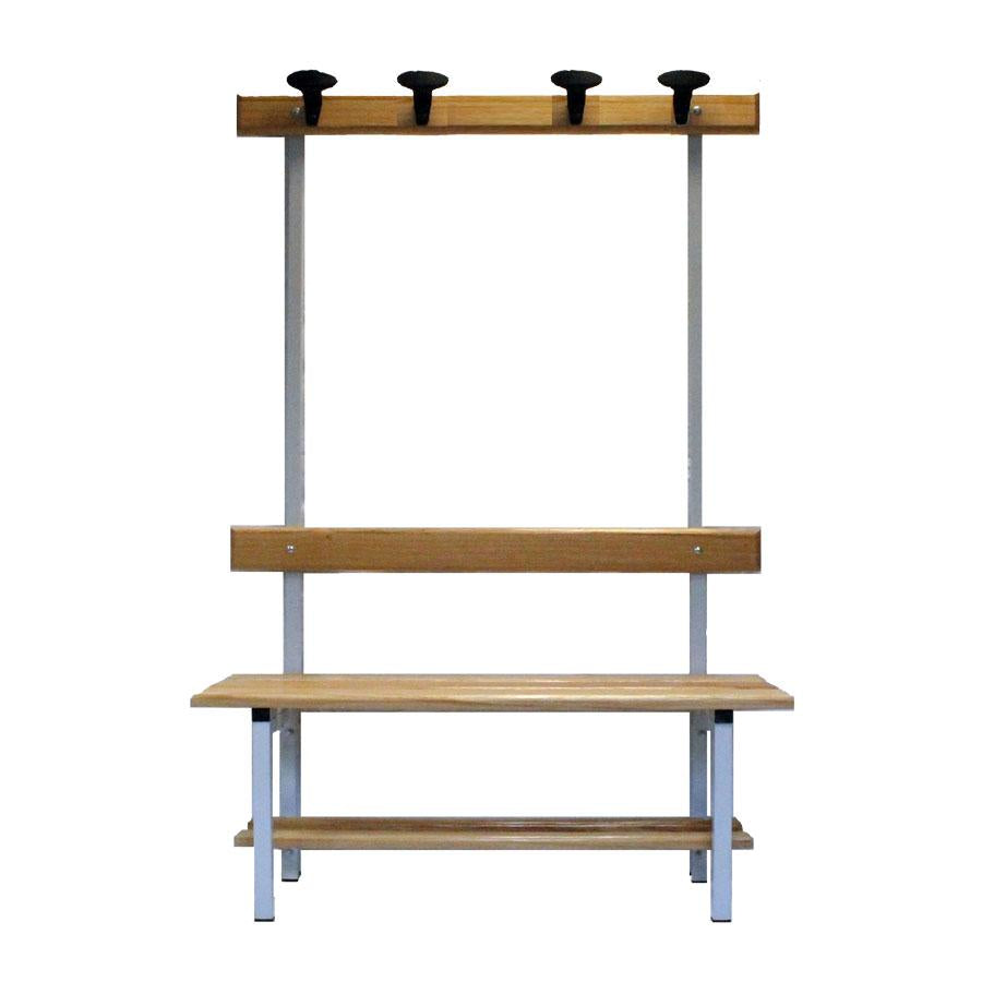 Locker room bench with backrest - 150 cm