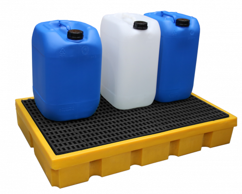 HDPE-Sammelbehälter mit PP-Gitter - Fassungsvermögen 100 L