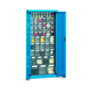 Armadio PICK con telaio "practibox" con porte e serratura blu - 700x270x1655