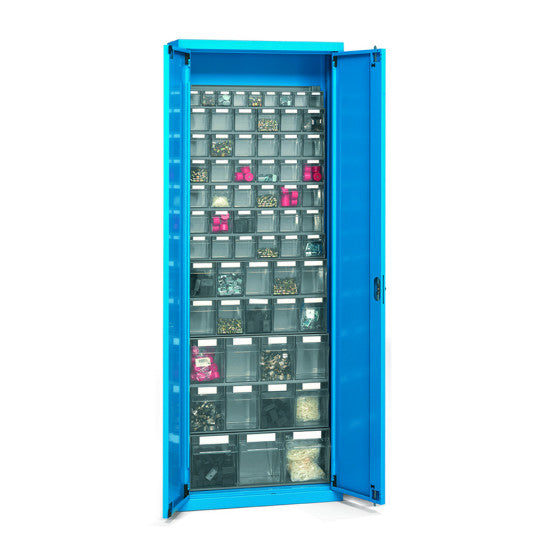 PICK-Kleiderschrank mit „Practicebox“-Rahmen mit Türen und blauem Schloss – 700 x 270 x 2000 